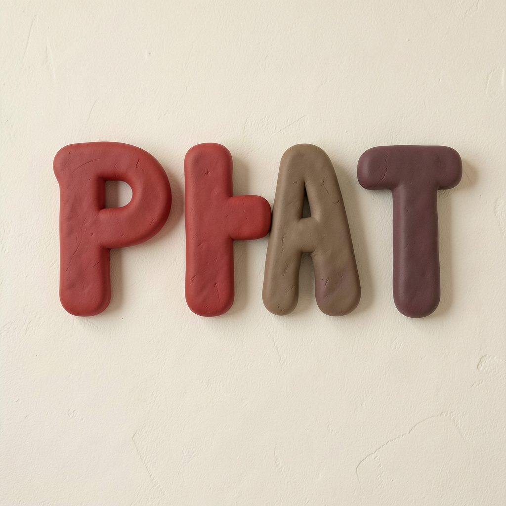 Rounded clay-model fraternity letters in muted burgundy against a cream wall, warm and supportive atmosphere.